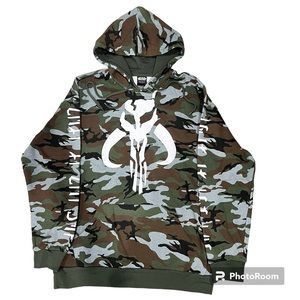 Star Wars Our Universe Mandalorian Camo Hoodies Sweatshirt Unisex Green Small